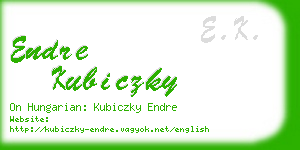 endre kubiczky business card